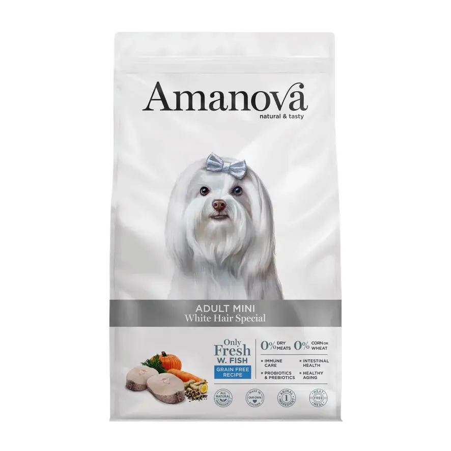 Hvid Fisk - White Hair Special, til små hunde